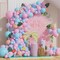 Pink Purple and Blue Balloon Garland Arch Kit with Summer Hibiscus Stickers for Tropical Hawaii Luau Party Supplies Aloha Luau Party Summer Baby Shower Birthday Decorations